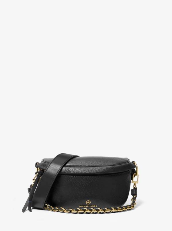 Damske Crossbody Kabelka Michael Kors Slater Extra-Small Pebbled Leather Sling Pack Čierne - Kabelky Michael Kors Slevy | CEMVX-5294